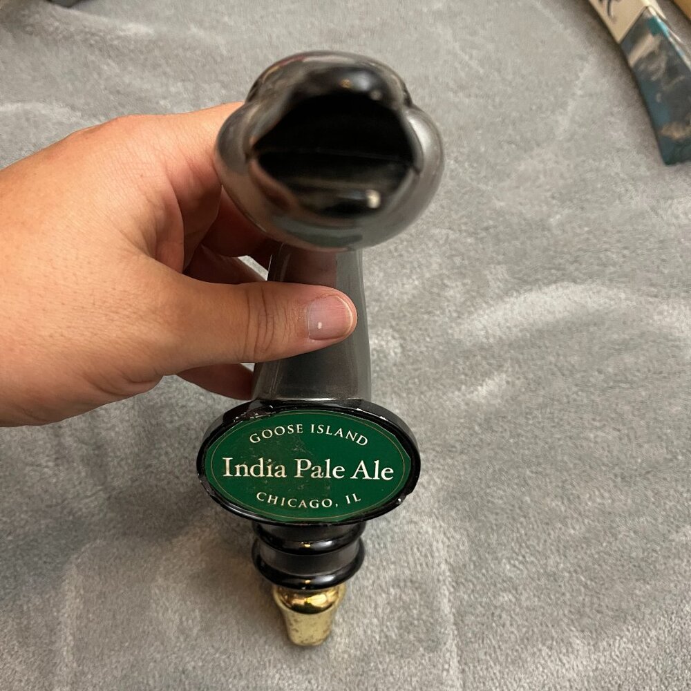Goose Island IPA Tap Handle Silver And Black